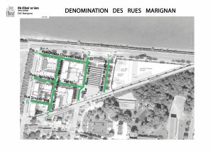carte dénominations des rues Zac Marignan