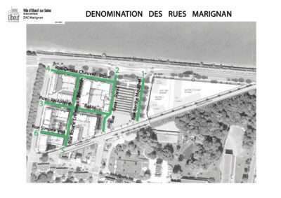 carte dénominations des rues Zac Marignan